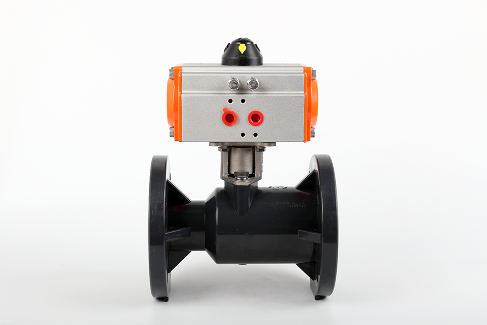 龙胜气动法兰一体球阀